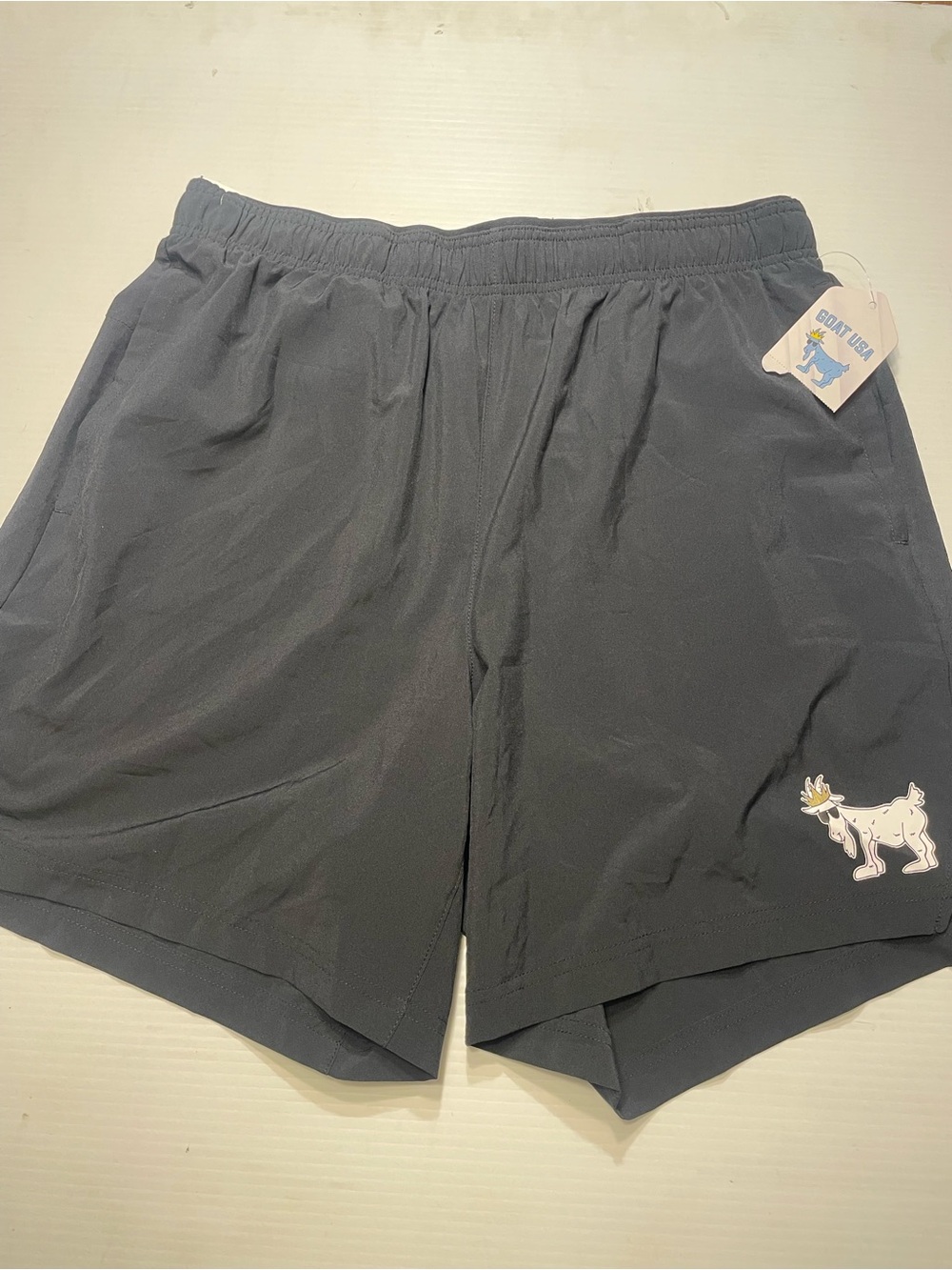 GOAT USA OG Men's 7" Athletic Shorts Men Sz L Black Lax NWT